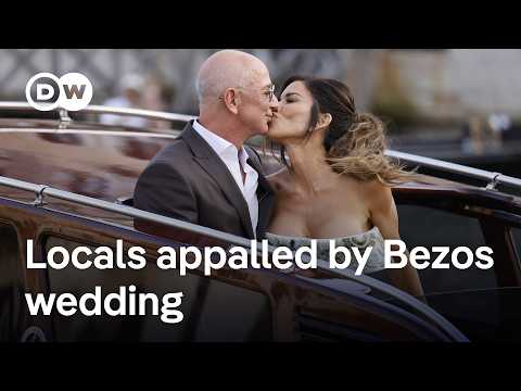 Bezos wedding guests depart to pre-wedding party in Venice amid protests | DW News