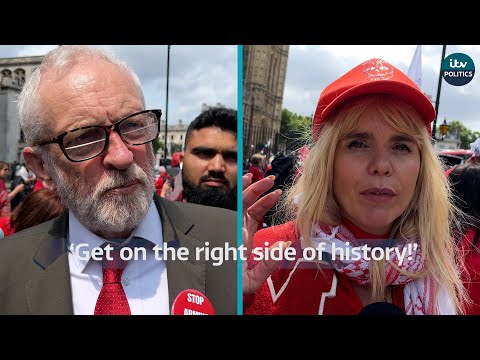 ‘Get on the right side of history!’ Corbyn and Paloma Faith at Gaza protest