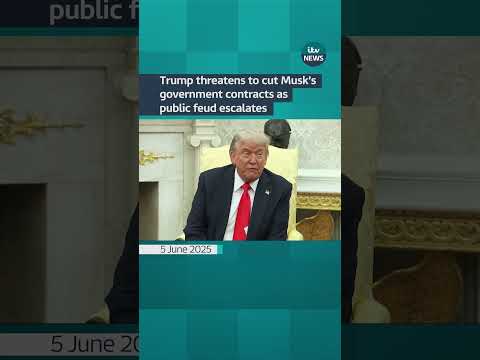 President Trump has threatened to cut Elon Musk’s government contracts #itvnews