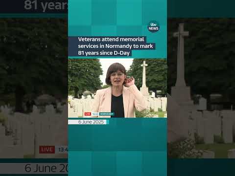 A remembrance service was held at the British Normandy Memorial in Ver-sur-Mer #itvnews