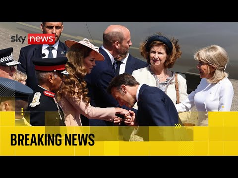 King Charles welcomes French President Emmanuel Macron to UK for state visit