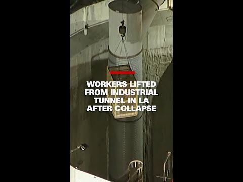 Video shows 31 workers rescued after tunnel collapse