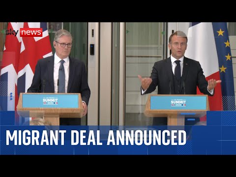 Prime Minister and Emmanuel Macron unveil ‘one in, one out’ migrant deal