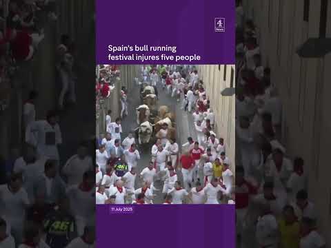 Spain’s bull running festival injures five people