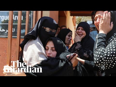 Palestinians mourn people killed while waiting for food near Rafah aid centre