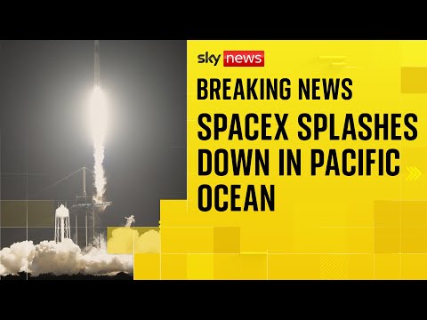 SpaceX craft splashes down in the Pacific Ocean off the coast of California