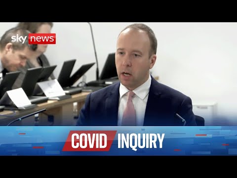 Former health secretary Matt Hancock gives evidence at COVID Inquiry