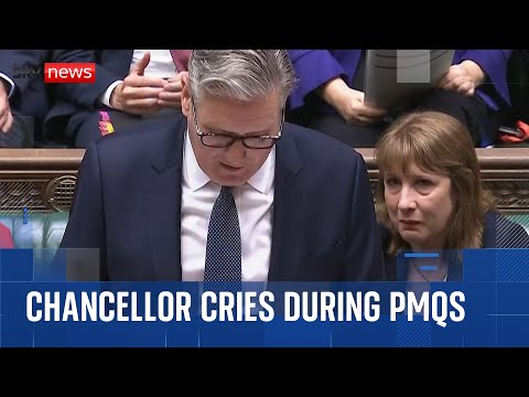 Rachel Reeves in tears during PMQs