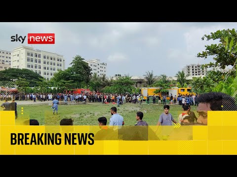 At least 16 killed as Bangladesh Air Force training jet crashes into school in Dhaka