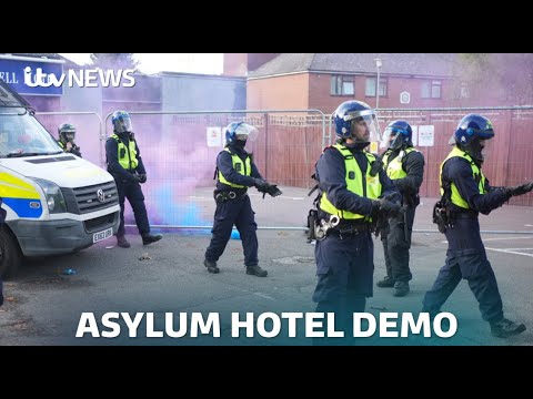 Ten arrests over protests outside asylum hotel as government ‘concerned’ over tensions | ITV News