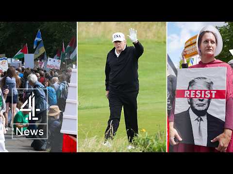 Trump receives mixed welcome in Scotland amid protests