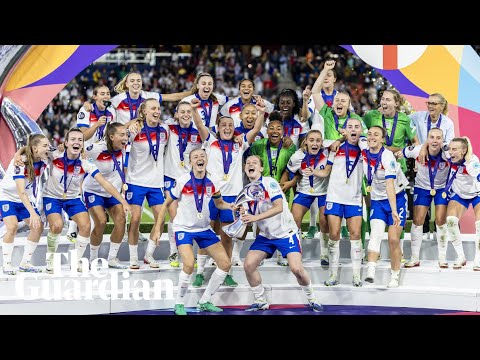 Fans in London celebrate England’s Women’s Euros win