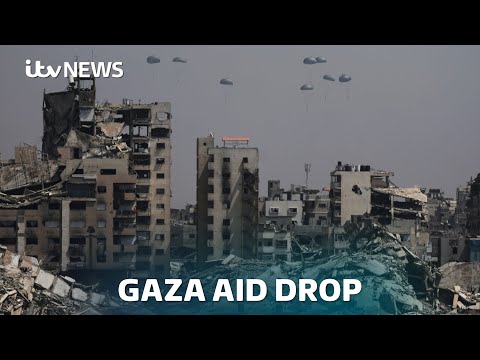 Jordan and UAE parachute aid into Gaza after Israel announces pause in fighting | ITV News