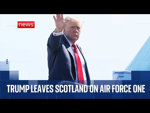 President Trump leaves Aberdeen on Air Force One as he returns to the White House