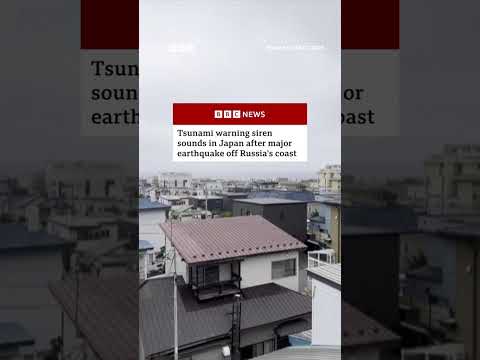 Tsunami warning siren sounds in Japan after Russia earthquake. #Tsunami #Earthquake #BBCNews