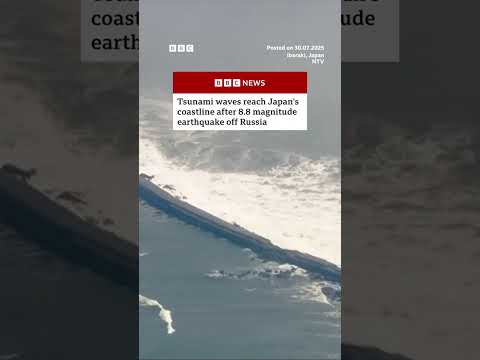 Tsunami waves reach Japan after 8.8 magnitude earthquake off Russia. #Tsunami #Russia #BBCNews