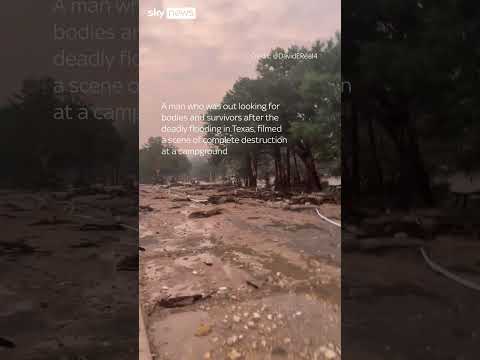 Moment house sweeps away in Texas floods