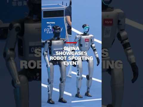 China showcases robot sporting event
