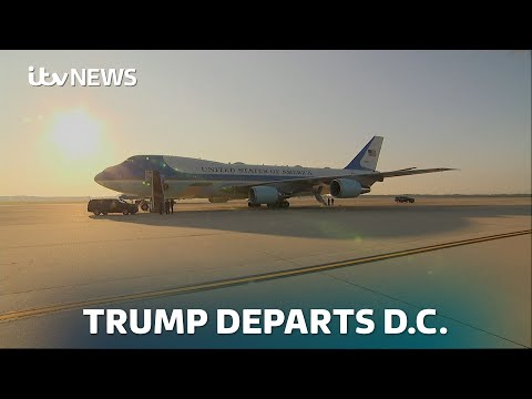 WATCH: Donald Trump boards Air Force One ahead of meeting with Vladimir Putin | ITV News