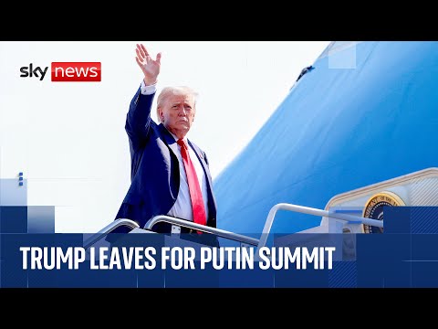 Trump boards Air Force One ahead of meeting with Putin in Alaska
