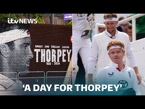 England and India’s cricket players donned headbands in memory of batter Graham Thorpe | ITV News