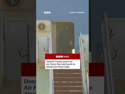 The US president posted “HIGH STAKES” on social media before boarding. #Trump #BBC