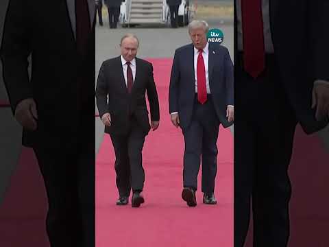 Trump and Putin shake hands and smile as they meet ahead of closed-door meeting on Ukraine #shorts