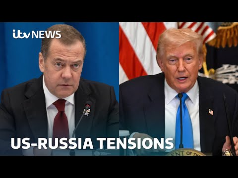 Trump orders nuclear submarines to be repositioned after ‘inflammatory’ Russian statement | ITV News