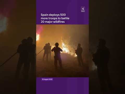 Spain deploys 500 more troops to battle 20 major wildfires