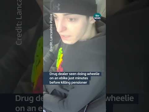 Drug dealer seen doing wheelie on an ebike just minutes before killing pensioner #itvnews