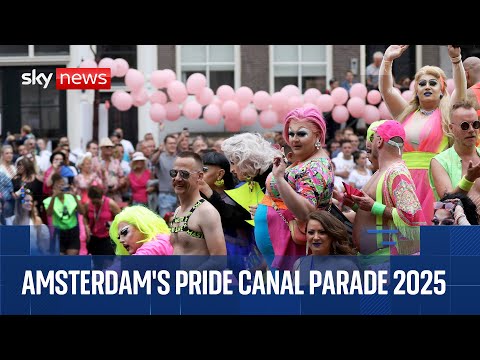 Hundreds of thousands of people take part in Amsterdam’s Pride Canal Parade 2025