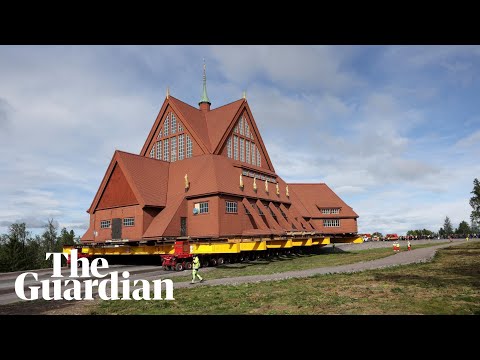 Sweden’s landmark Kiruna Church inches down Arctic road as it begins two-day journey – watch live