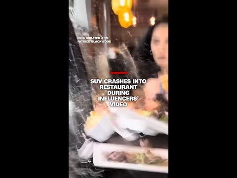 SUV crashes into restaurant during influencers’ video