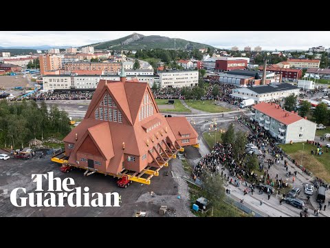 Sweden’s landmark Kiruna church crawls towards new location
