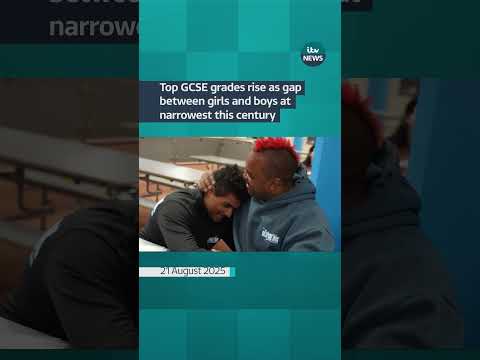 Top GCSE grades rise as gap between girls and boys at narrowest this century #itvnews