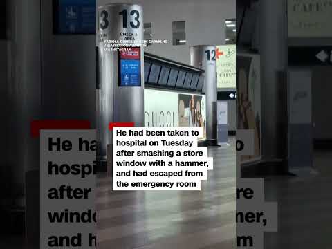 Panic in Milan airport as man sets fire to check-in desk