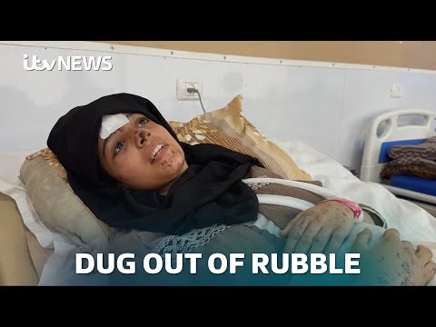 Palestinian woman injured in Israeli airstrike tells ITV News of terrifying ordeal | ITV News