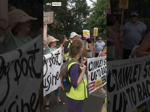 Police separate protesters in Liverpool and Horley