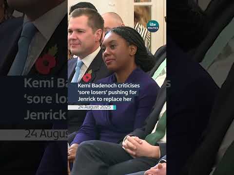 Tory leader Kemi Badenoch has criticised those pushing for Robert Jenrick to replace her #itvnews