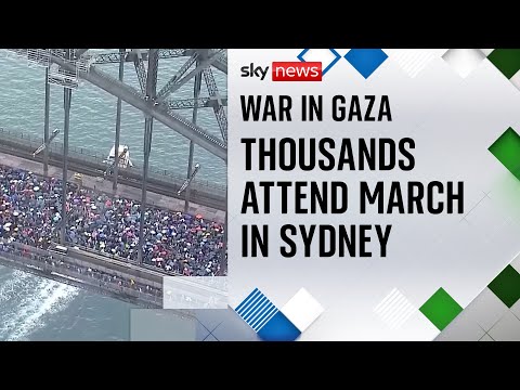 Thousands march in support of Palestinians on Sydney’s Harbour Bridge
