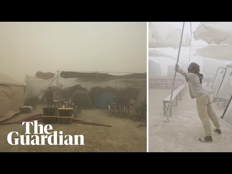 Powerful dust storm sweeps through Burning Man campsite