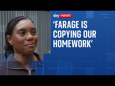 Nigel Farage has ‘copied our homework’ on immigration policy, says Kemi Badenoch