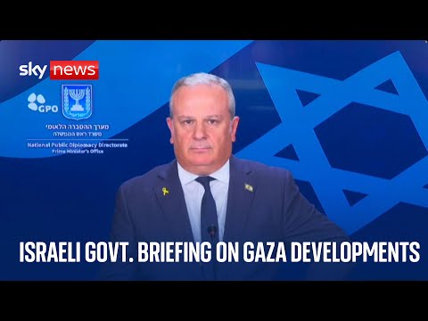 Israeli government spokesperson David Mencer gives briefing on current developments in Gaza