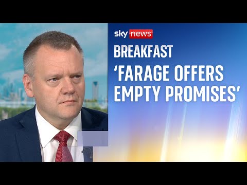 Nigel Farage ‘offers empty promises’ says Cabinet Office Minister