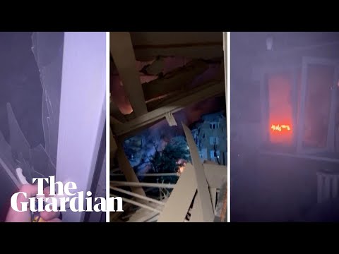 Kyiv resident films moments after rocket hits residential building