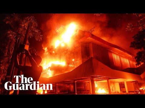 Footage shows deadly fire in Makassar, Indonesia, after protesters storm council buildings