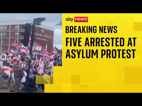 Five people arrested at asylum protest in West London