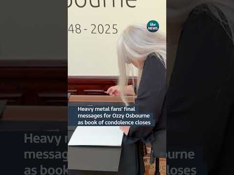 A book of condolence will now be packed up and sent to Ozzy’s family. #itvnews #ozzyosbourne
