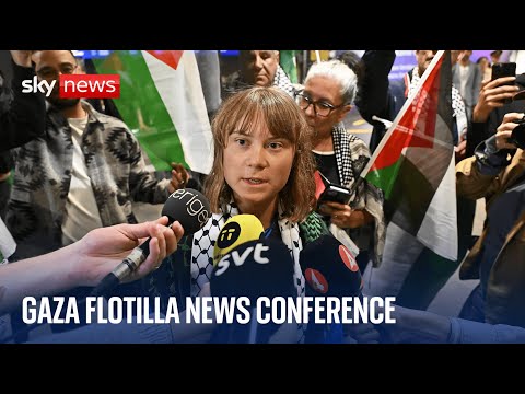 Gaza Flotilla news conference: Greta Thunberg, Susan Sarandon and more speak ahead of departure