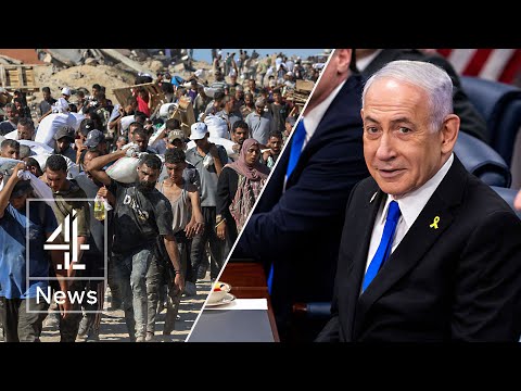 74 Palestinians killed in Gaza as video of Israeli hostages puts pressure on Netanyahu
